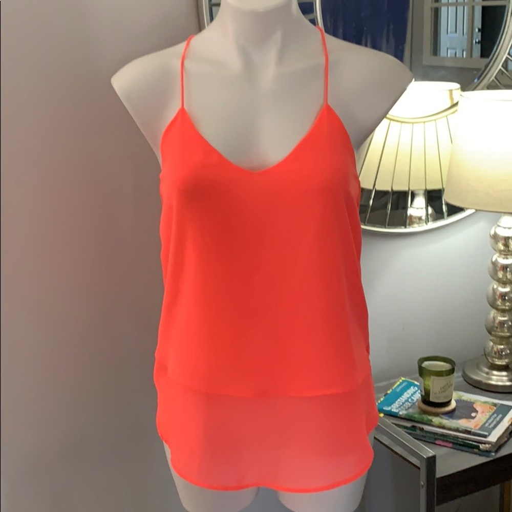 Neon pink tank. Super cute.
